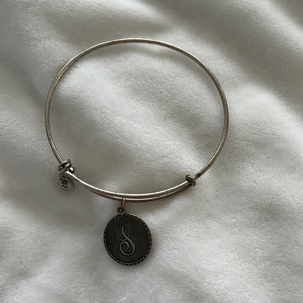 Alex and Ani silver S initial bracelet